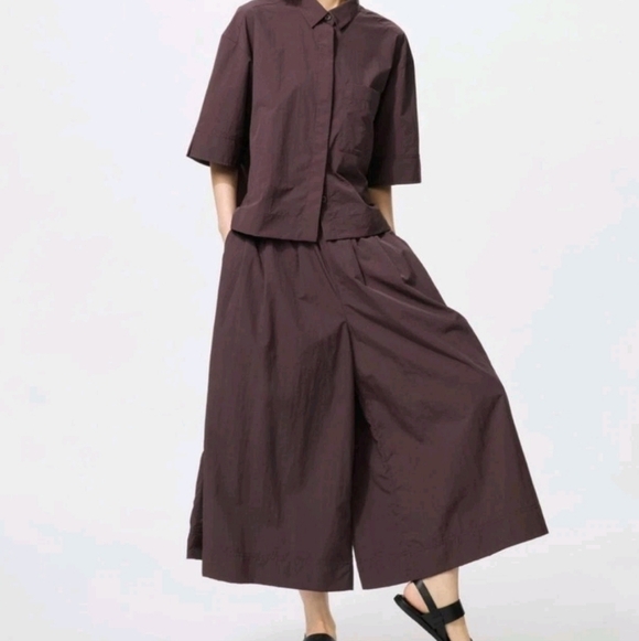 Uniqlo Pants - Uniqlo Nylon Culottes M Brown Wide Leg